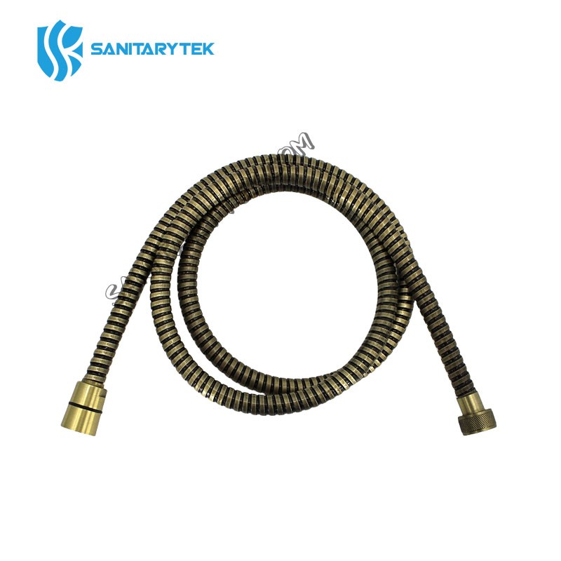 Double lock stainless steel shower hose, bronze