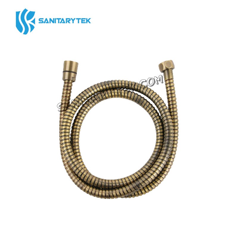 Double lock stainless steel shower hose, bronze