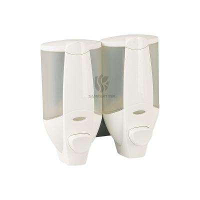 Double soap dispenser shampoo liquid dispenser wall mounted