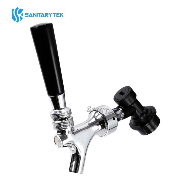 Draft beer tap faucet with ball lock quick disconnect