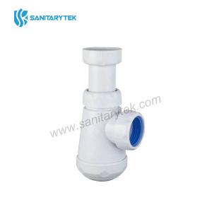 Extensible bottle trap with slip nut