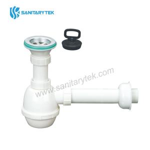 Flask-shaped siphon with drain Ø80 mm and outlet Ø40 mm