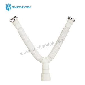 Flexible and extendable hose with double connection