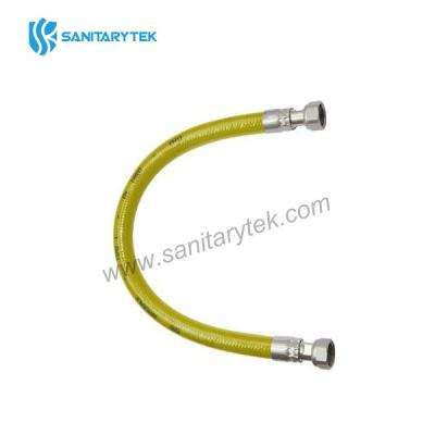 Flexible gas hose PVC covered female-female with two rotating nuts