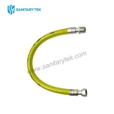 Flexible gas hose PVC covered male-female with two rotating nuts