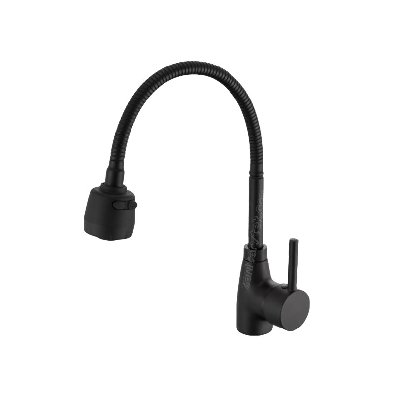 Flexible single handle kitchen sink faucet