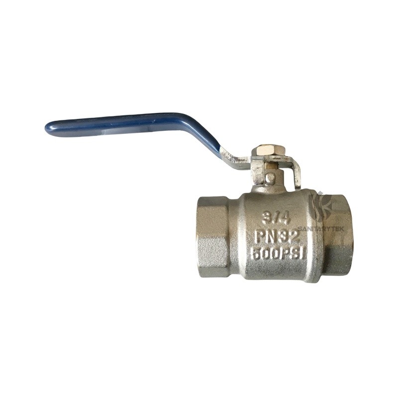 Forged brass ball valve FxF, red flat steel handle - Image 3