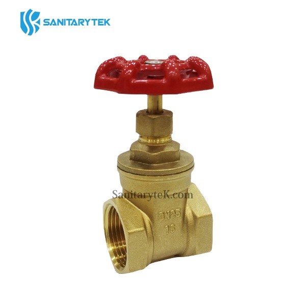 Forged brass gate valve with cast iron handwheel - Image 2