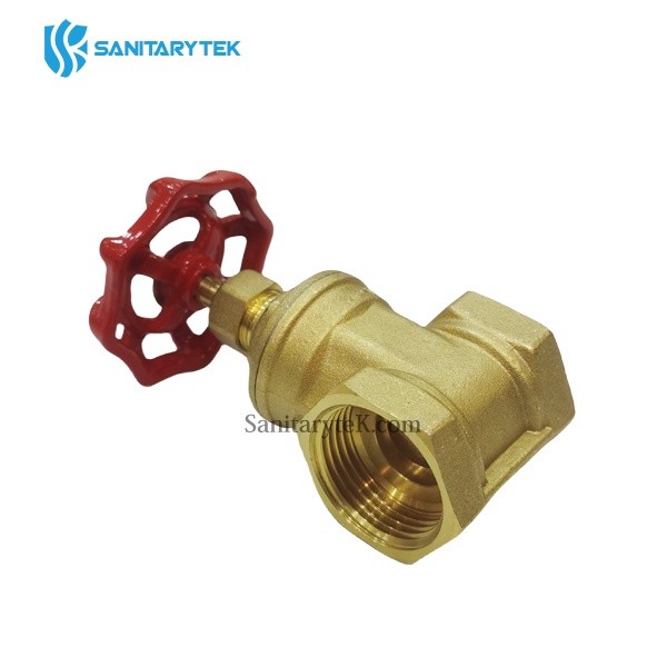 Forged brass gate valve with cast iron handwheel - Image 3