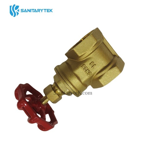 Forged brass gate valve with cast iron handwheel