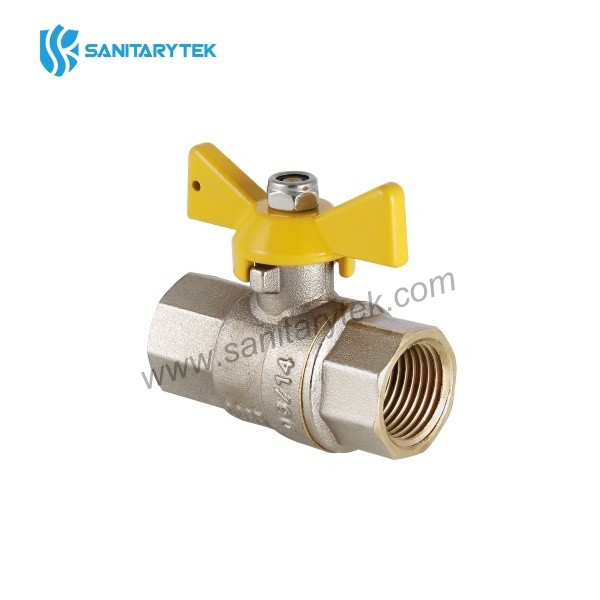 Full bore ball valve for gas FF, butterfly handle