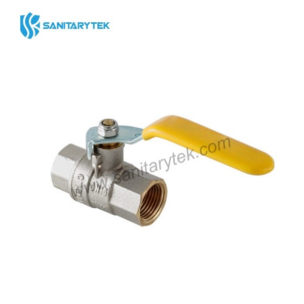 Full bore gas ball valve F/F with yellow steel flat handle - Image 2