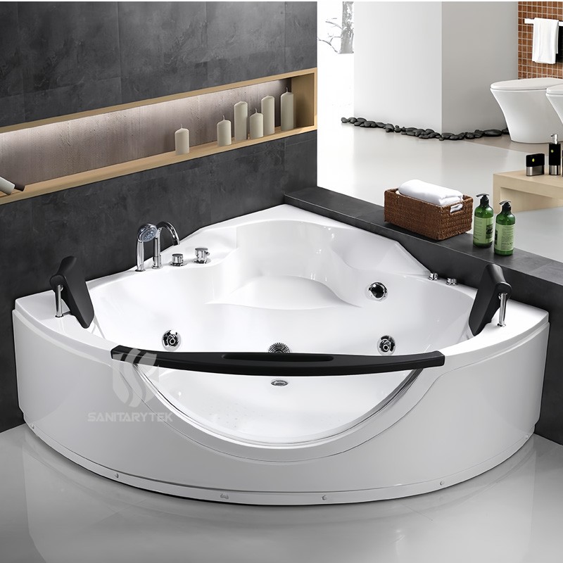 Corner whirlpool hydromassage bathtub