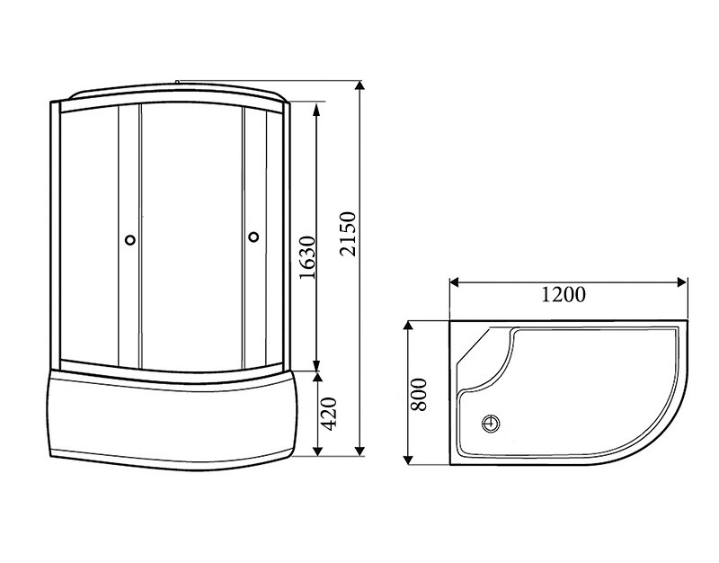 Hydromassage shower cabin with tub