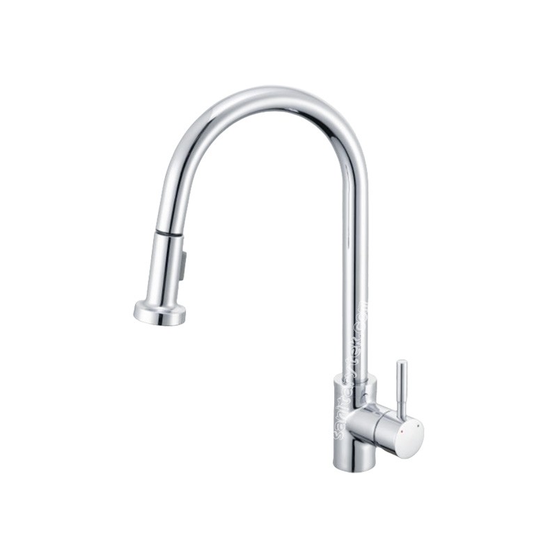 Single handle pull out kitchen faucet
