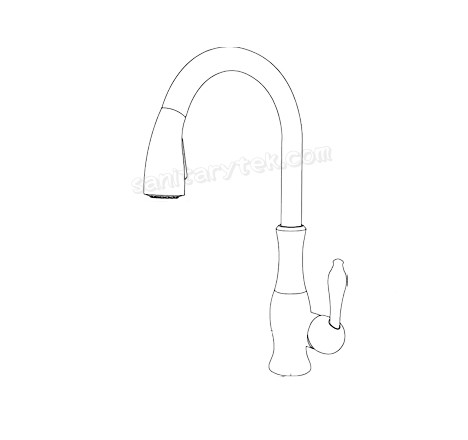 Single lever pull out kitchen sink faucet