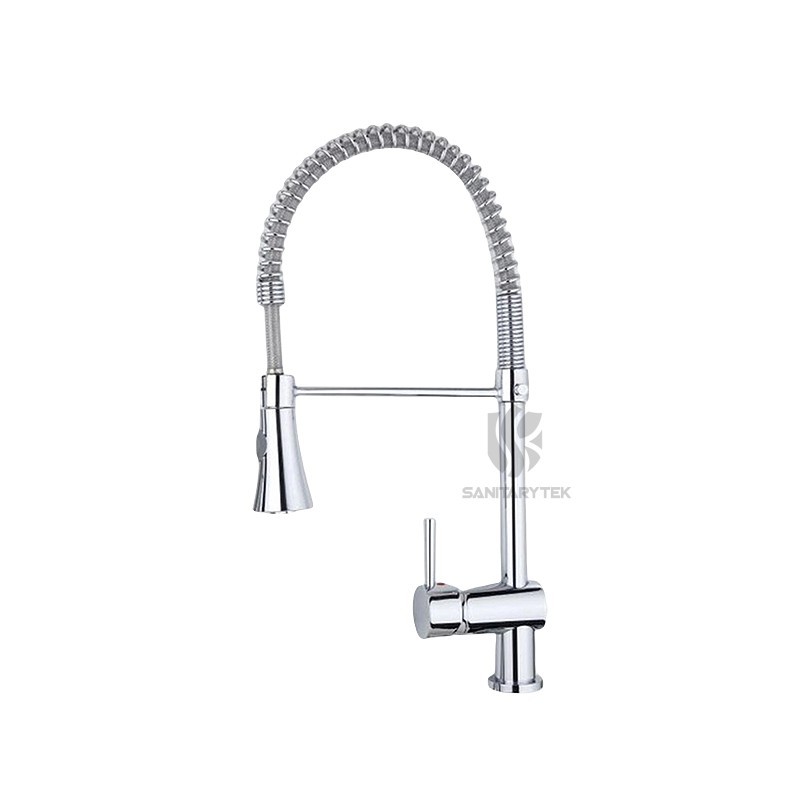 Kitchen faucet with pull-out spout
