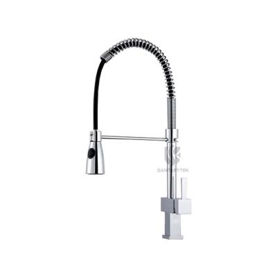 Single-handle pull out spray kitchen faucet