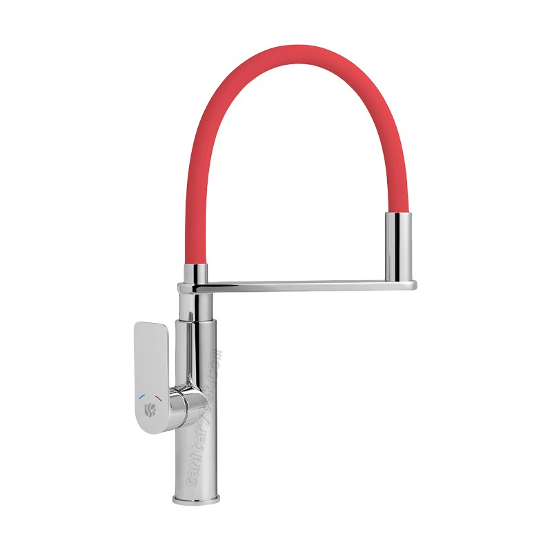 Kitchen sink mixer with flexible spout, chrome - Image 3
