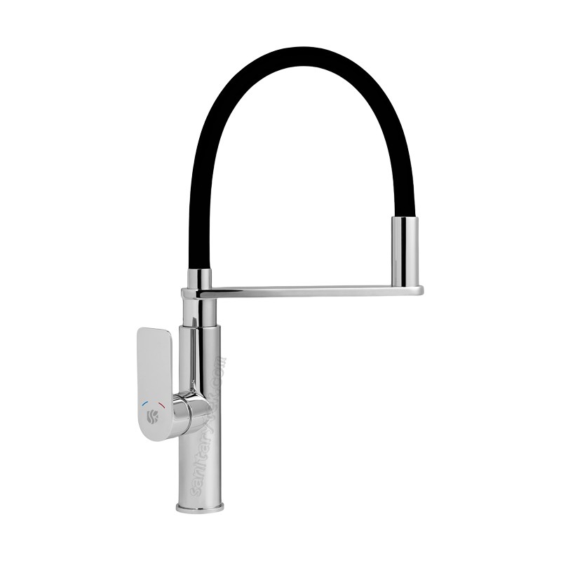 Kitchen sink mixer with flexible spout, chrome - Image 4