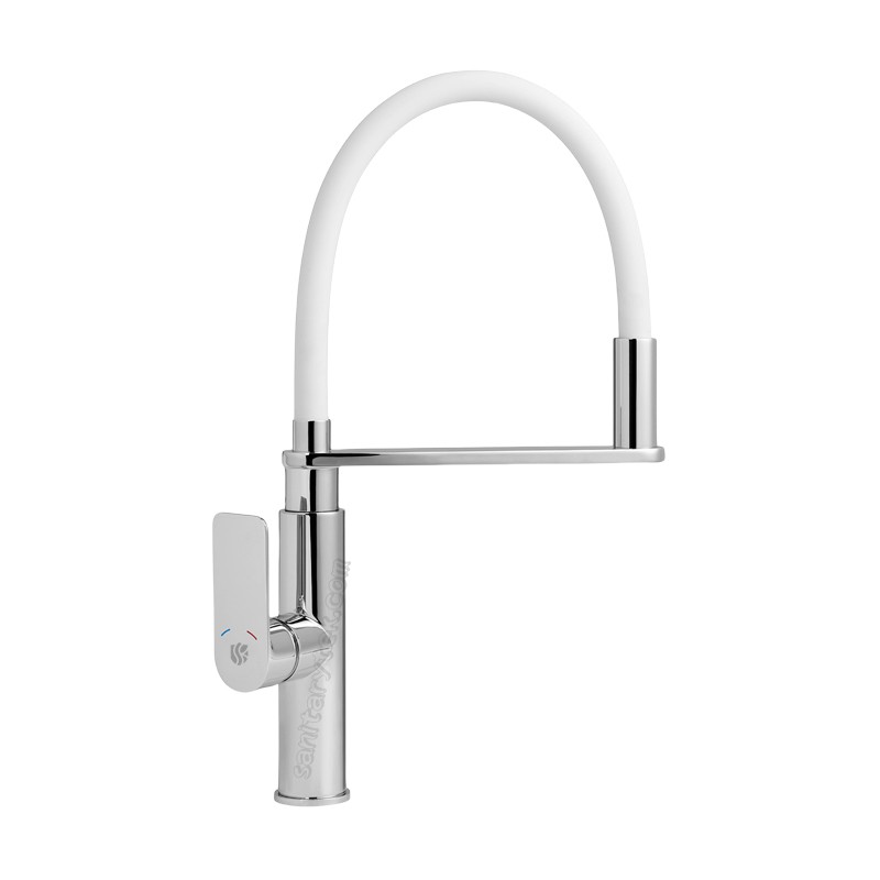 Kitchen sink mixer with flexible spout, chrome - Image 5