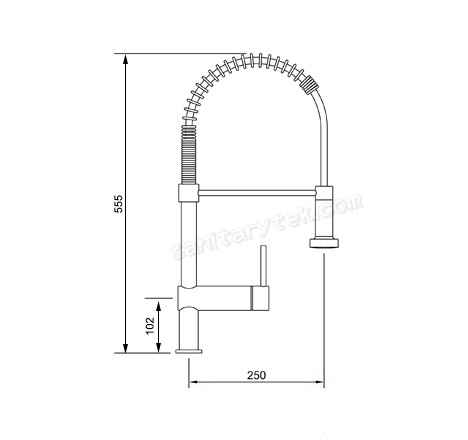 Kitchen sink mixer with pull down spray - Image 3