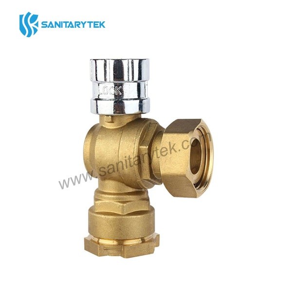Magnetic angle lockable ball valve for HDPE pipe with swivel nut