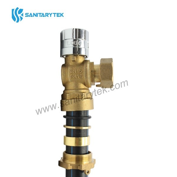 Magnetic angle lockable ball valve for HDPE pipe with swivel nut