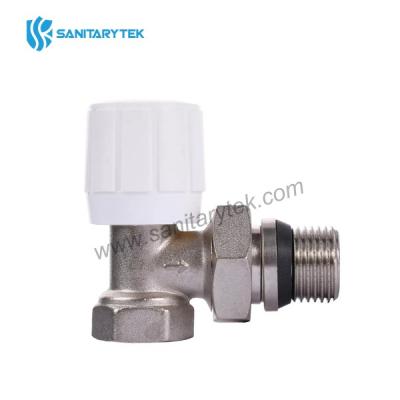 Manual angle radiator valve brass, auto seal tail piece