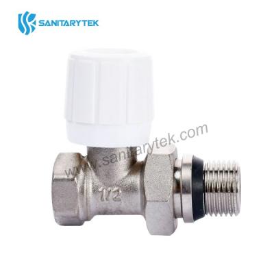 Manual straight radiator valve brass, auto seal tail piece
