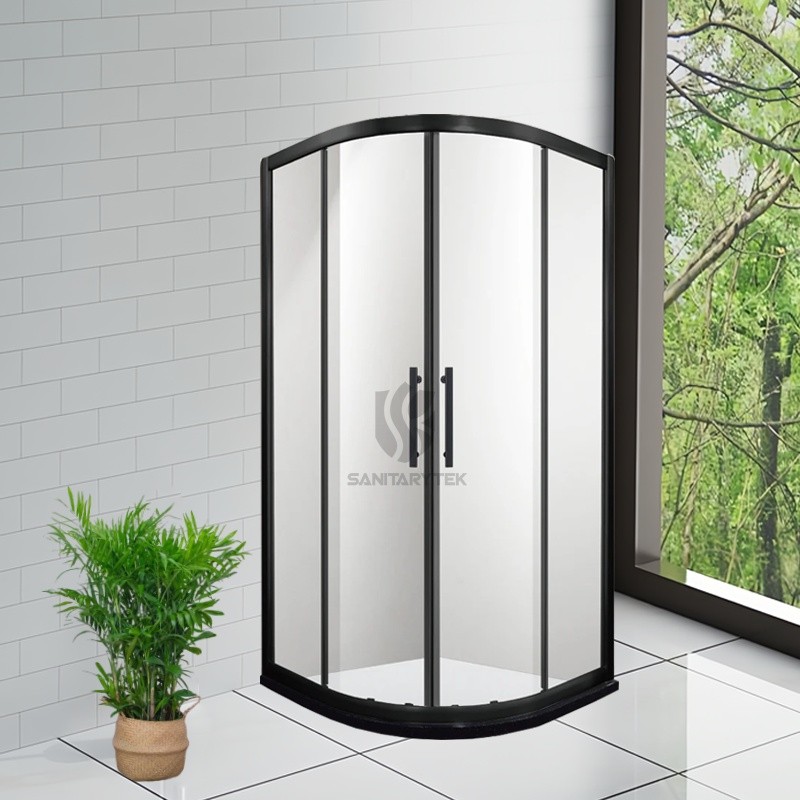 Matt black quadrant shower enclosure - Image 2