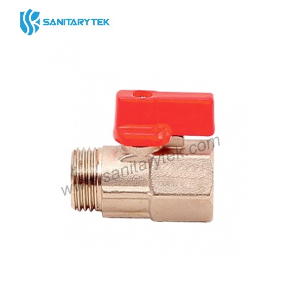 Mini brass ball valve nickel plated FM lever handle