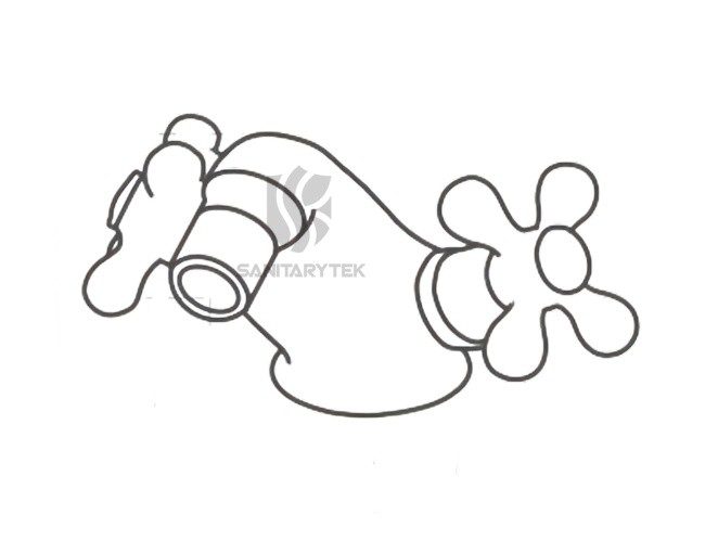 One-hole bidet mixer with two handle - cross