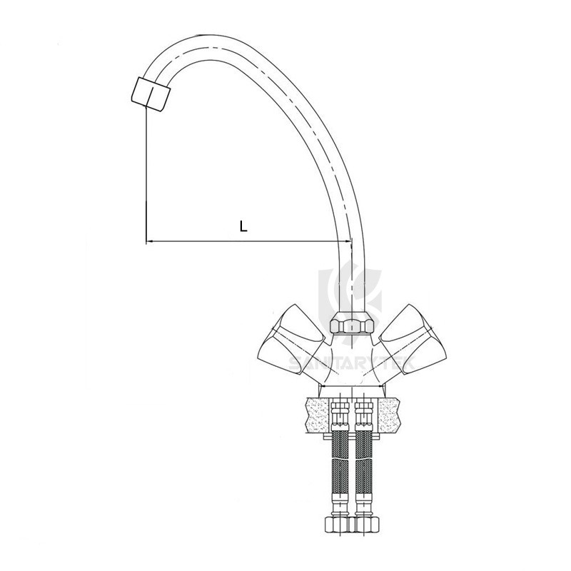 One hole sink mixer with swiveling spout - Image 3