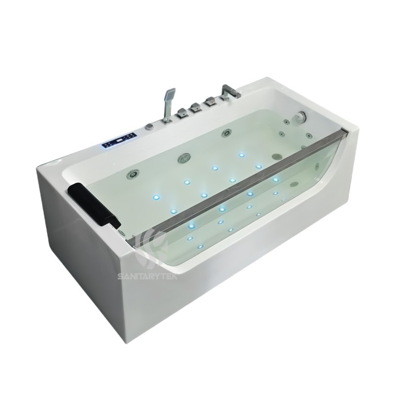 One side clear glass whirlpool hydromassage bathtub - 副本