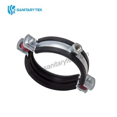 Pipe clamp with rubber profile