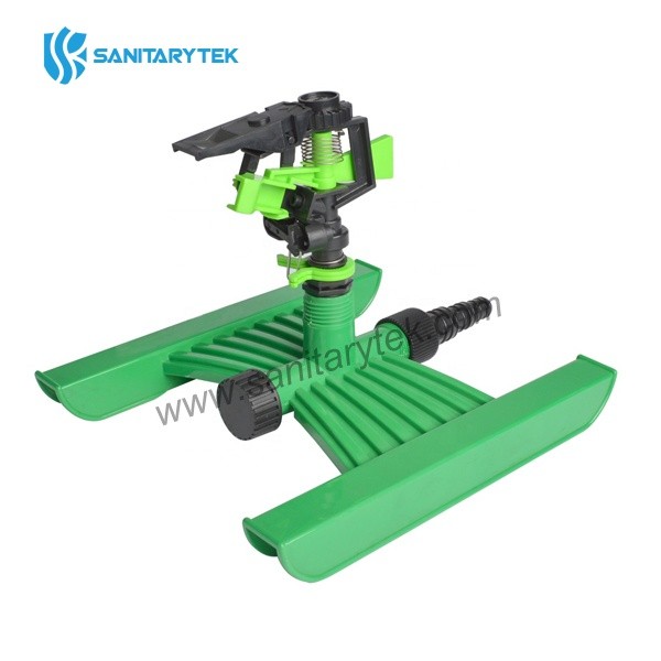 Plastic impulse sprinkler with H base