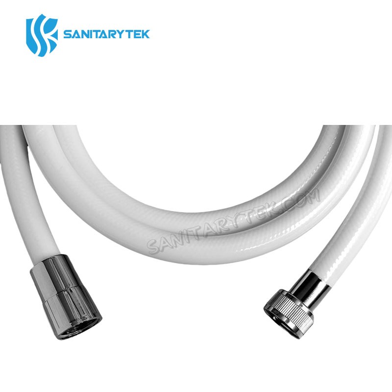 Plastic shower hose, white