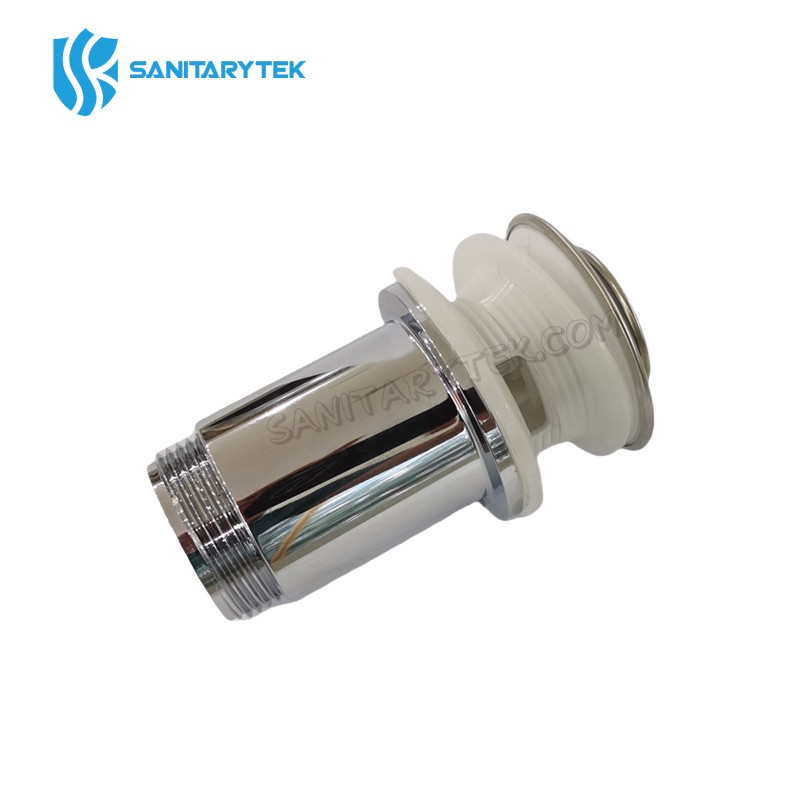 Plastic slotted chrome Click Clack basin push pop-up waste sink plug - Image 3