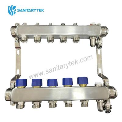 Pre-assembled stainless steel manifold with lockshield, air vent and drain cock