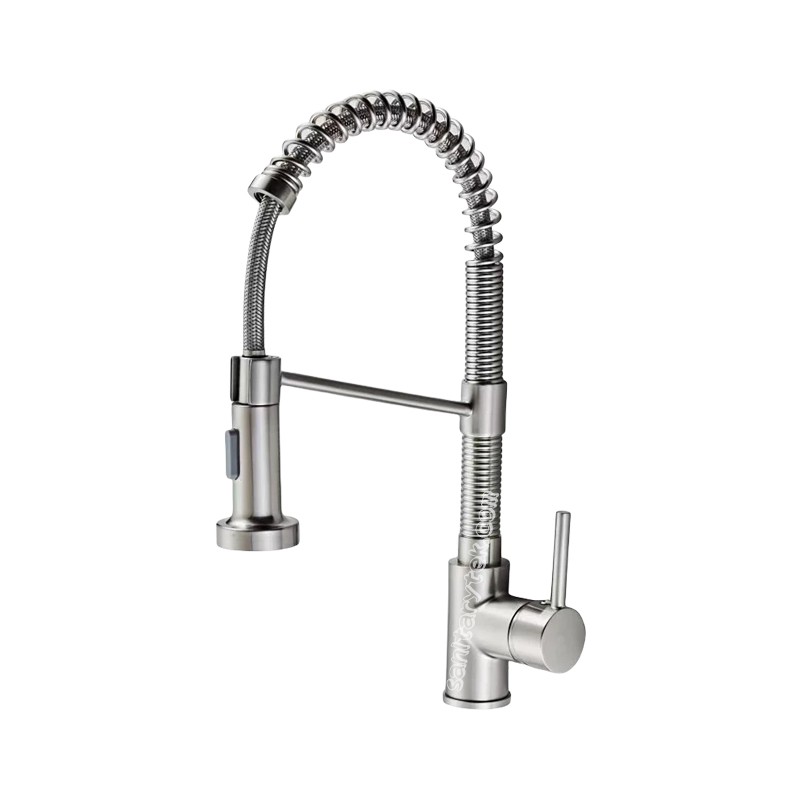 Pull-down single handle kitchen faucet in matte black - Image 2