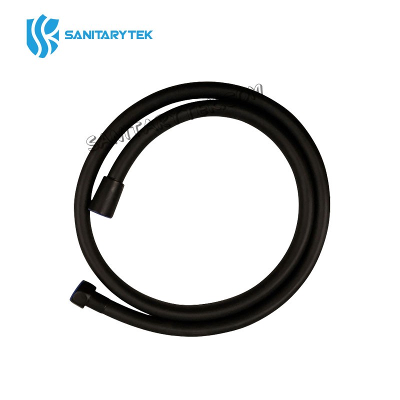 Premium flexible PVC shower hose in silver black and white - Image 3