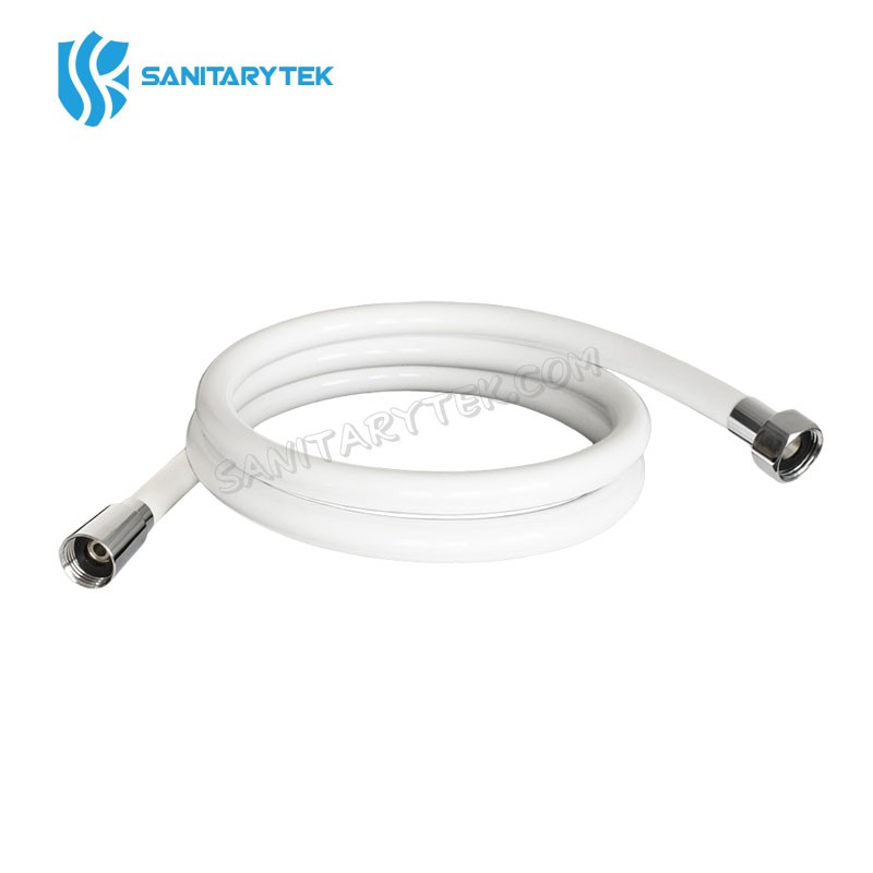 Premium flexible PVC shower hose in silver black and white - Image 4