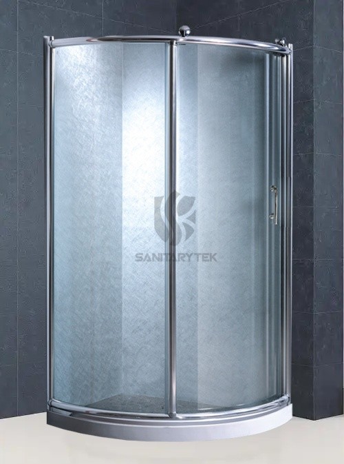 Quadrant shower enclosure, chrome alu, clear glass