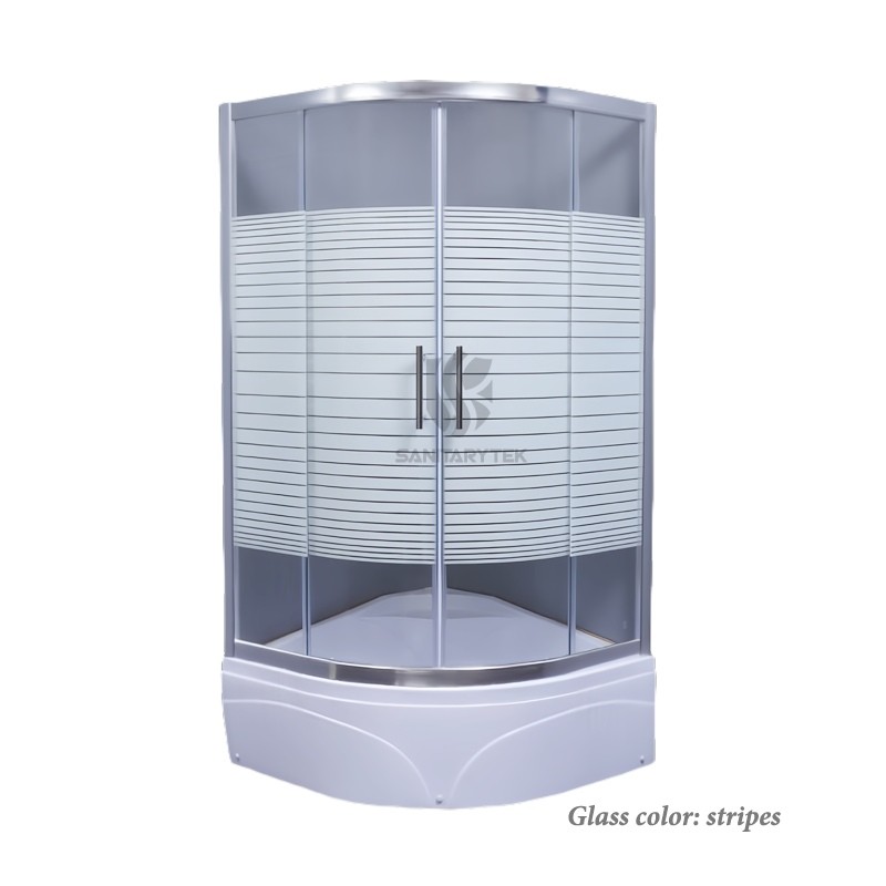 Quadrant shower enclosure with semi-deep tray