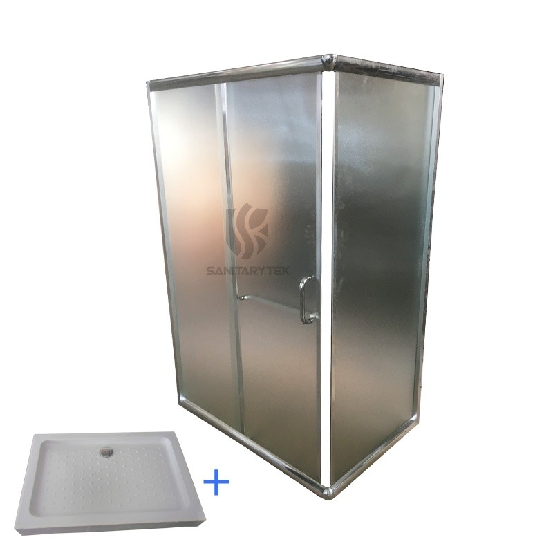 Rectangle shower enclosure with shower tray - 6mm fabric glass - Image 2