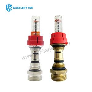 Regulating flow meter for brass distributor