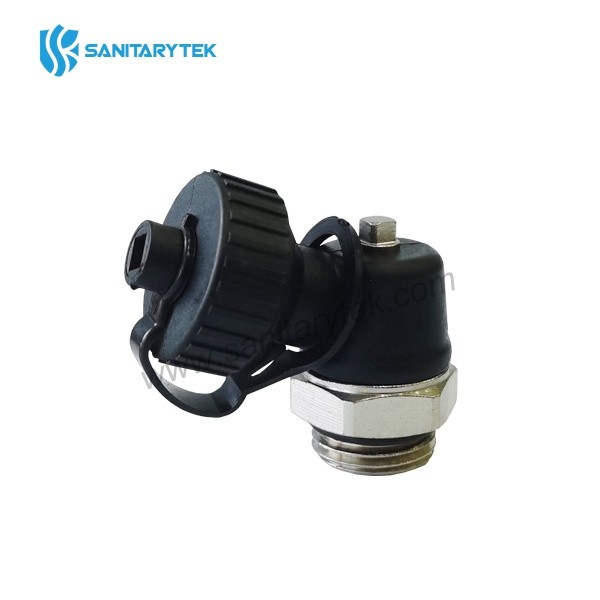 Rotating angle fill / drain valve in polymer