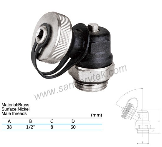 Rotating angle fill / drain valve in polymer