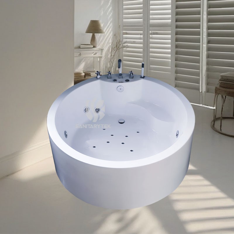 Round Acrylic Freestanding Massage Bathtub - Image 2